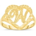 thumbnail image 1 of Floreo 10k Yellow Gold 15mm Heart Shape Letters A-Z Personalized Initial Ring Size 4-9, 1 of 5