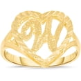thumbnail image 1 of Floreo 10k Yellow Gold 15mm Heart Shape Letters A-Z Personalized Initial Ring Size 4-9, 1 of 5