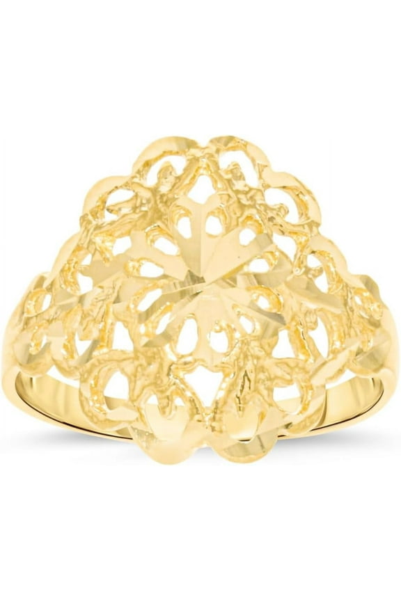 10k Yellow Gold 16.5mm Mermaid Face Ring