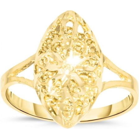 Floreo 10k Yellow Gold 16.9mm Small Openwork Filigree Ring