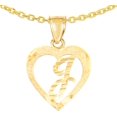 thumbnail image 1 of Floreo 10k Yellow Gold 0.5" Personalized Alphabet Letter A - Z Initial Heart Pendant with optional Extendable Cable Chain Necklace, 1 of 7