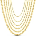thumbnail image 1 of Floreo 10k Yellow Gold (1mm, 1.5mm, 2mm, 2.25mm, 2.5mm, 2.75mm, 3mm, 3.5mm, 4mm, 5mm, 6mm, 7mm, 8mm, 10mm, 12mm) Solid Rope Chain Necklace, 1 of 6
