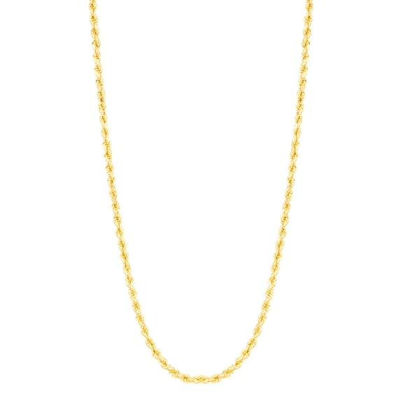 Floreo 10k Yellow Gold 2.5mm Hollow Rope Chain Necklace