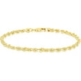 thumbnail image 1 of Floreo 10k Yellow Gold 2.5mm Solid Rope Chain Diamond Cut Bracelet or Anklet, 1 of 4