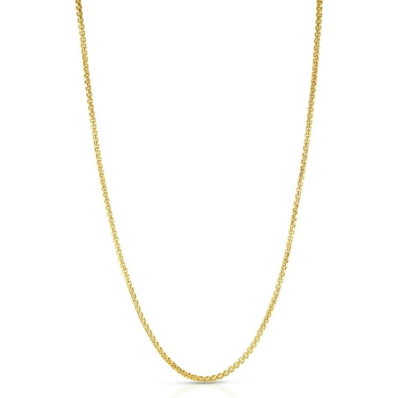 Floreo 10k Yellow Gold 2.5mm Solid Round Box Chain Necklace