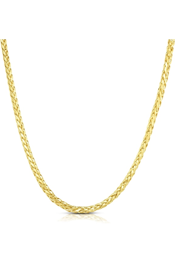 10k Yellow Gold 2.7mm Lite Round Wheat Palm Chain Franco Necklace