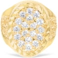 thumbnail image 1 of Floreo 10k Yellow Gold 22mm Oval CZ Filigree Openwork Men's Ring, Sizes 5 - 13, 1 of 6