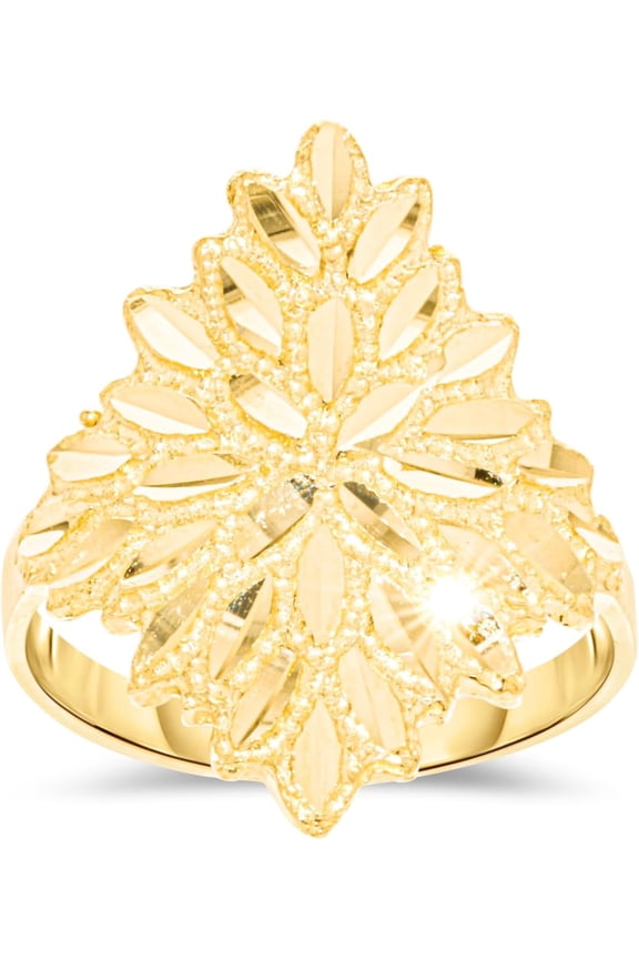 10k Yellow Gold 23.2mm Floral Burst Ring