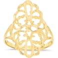 thumbnail image 1 of Floreo 10k Yellow Gold 23.3mm Oval Flower Openwork Filigree Ring, 1 of 4