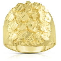 Floreo 10k Yellow Gold 24mm Round Nugget Ring, Sizes 6 - 13