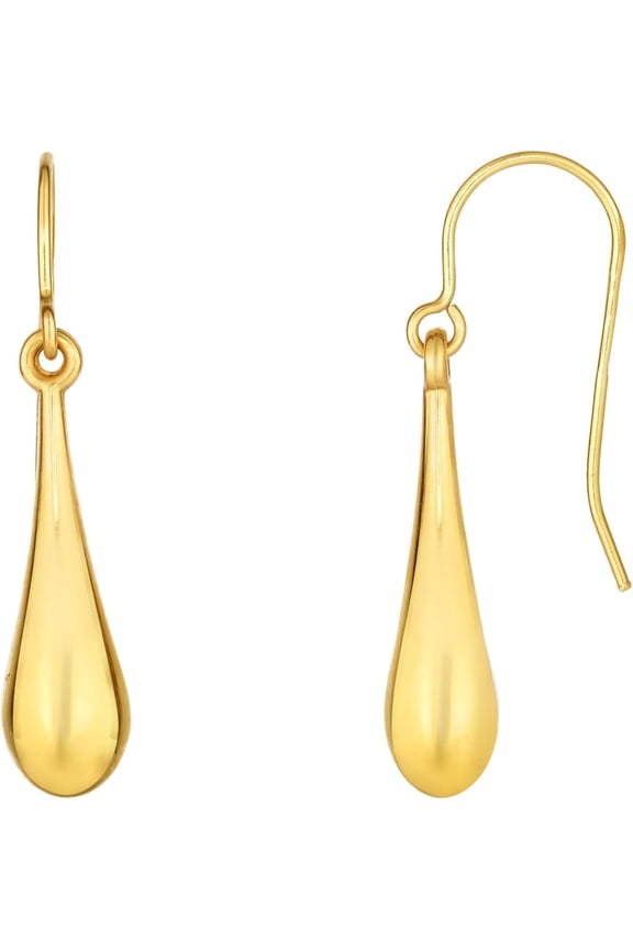 10k Yellow Gold 28mm Teardrop Earrings