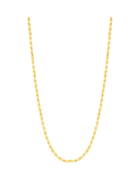 10k Yellow Gold 2mm Hollow Rope Chain Necklace