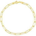 thumbnail image 1 of Floreo 10k Yellow Gold 3.2mm Lite Paperclip Link Chain Bracelet or Anklet 7.5 Inch, 1 of 5