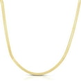 Floreo 10k Real Solid Gold 3mm Silky Herringbone Chain Necklace Jewelry