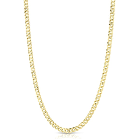 Floreo 10k Yellow Gold 3.2mm Solid Miami Cuban Necklace