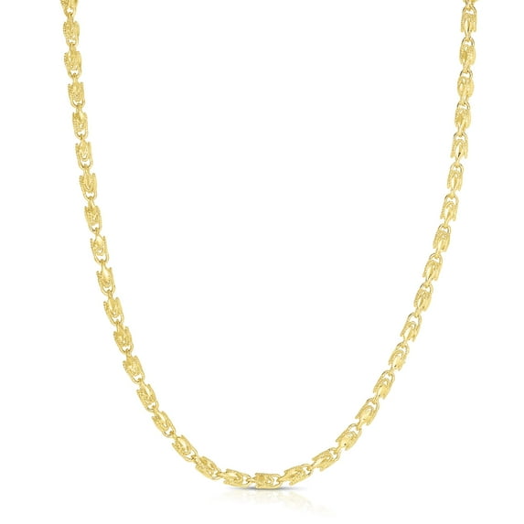 Floreo 10k Yellow Gold 3mm Solid Turkish Rope Chain Necklace