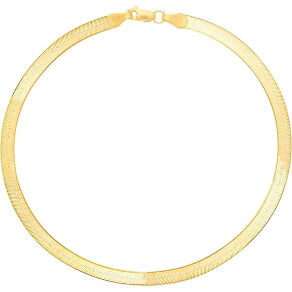 Floreo 10k Yellow Gold 3mm Super Flexible Silky Herringbone Chain Bracelet