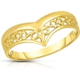 thumbnail image 1 of Floreo 10k Yellow Gold 3mm V-Shaped Chevron Wishbone Crown Ring, 1 of 3