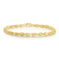 thumbnail image 1 of Floreo 10k Yellow Gold 4mm Solid Turkish Rope Chain Bracelet or Anklet, 1 of 4