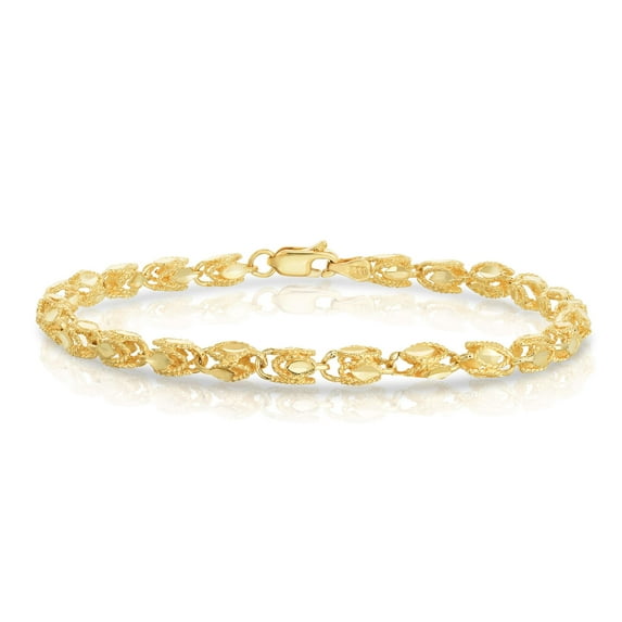 Floreo 10k Yellow Gold 4mm Solid Turkish Rope Chain Bracelet or Anklet