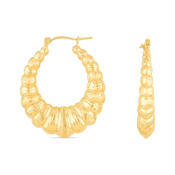 Floreo 10k Yellow Gold 41.5mm Shrimp Hoop Earrings