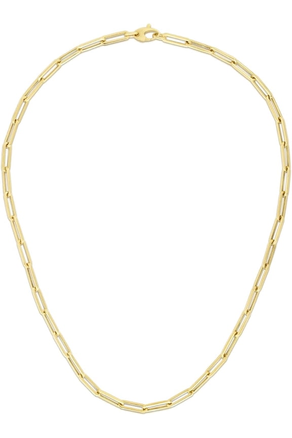 10k Yellow Gold 4mm Lite Paperclip Link Chain Necklace
