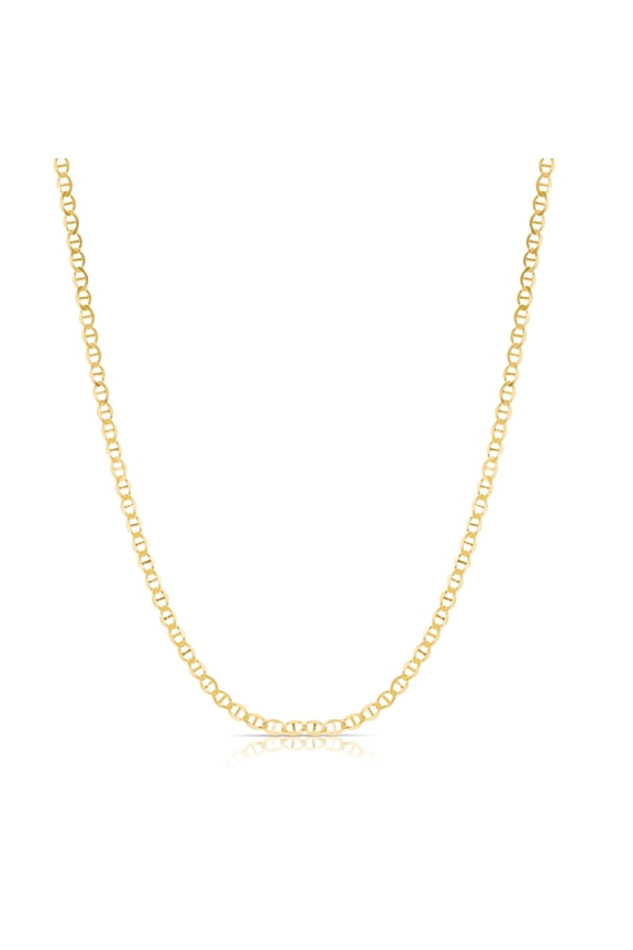 10k Yellow Gold 4mm Solid Mariner Link Chain Necklace 20 Inch