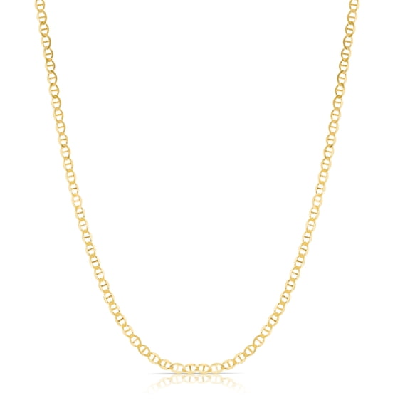 Floreo 10k Yellow Gold 4mm Solid Mariner Link Chain Necklace 30 Inch