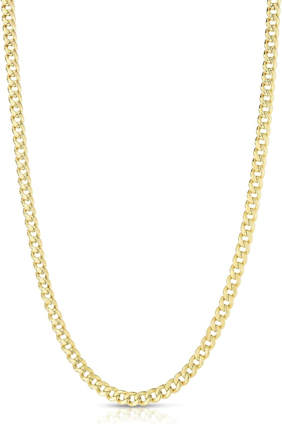 10k Yellow Gold 4mm Solid Miami Cuban Necklace