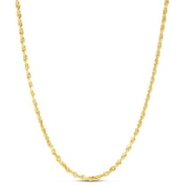 Floreo 10k Yellow Gold 4mm Solid Rope Chain Diamond Cut Necklace
