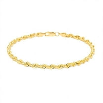 Floreo 10k Yellow Gold 5mm Hollow Rope Chain Bracelet or Anklet