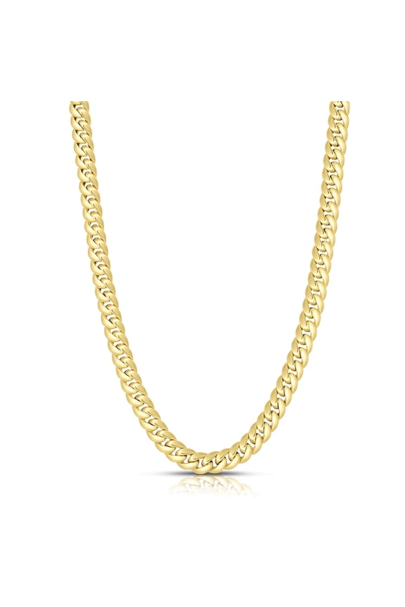 10k Yellow Gold 5.4mm Semi-Solid Miami-Cuban Necklace