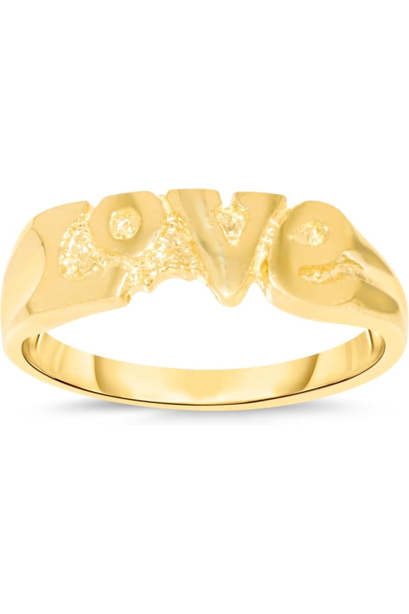 10k Yellow Gold 6mm High Polished Love Filigree Ring