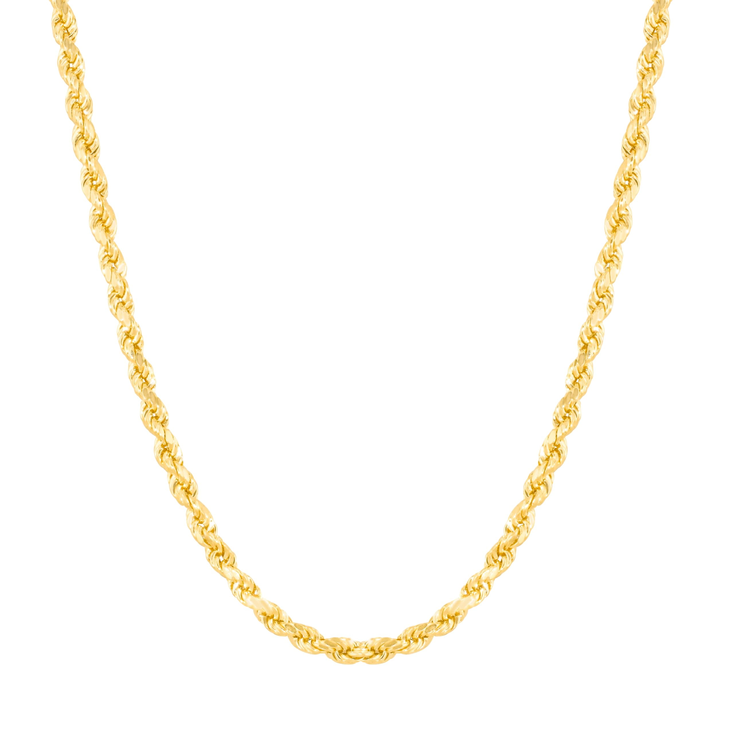 Floreo 10k Yellow Gold 6mm Hollow Rope Chain Necklace