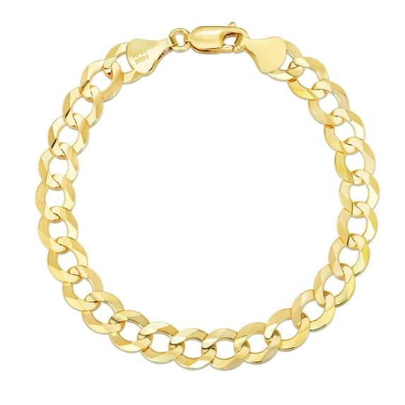 Floreo 10k Yellow Gold 6mm Solid Curb Cuban Bracelet and Anklet