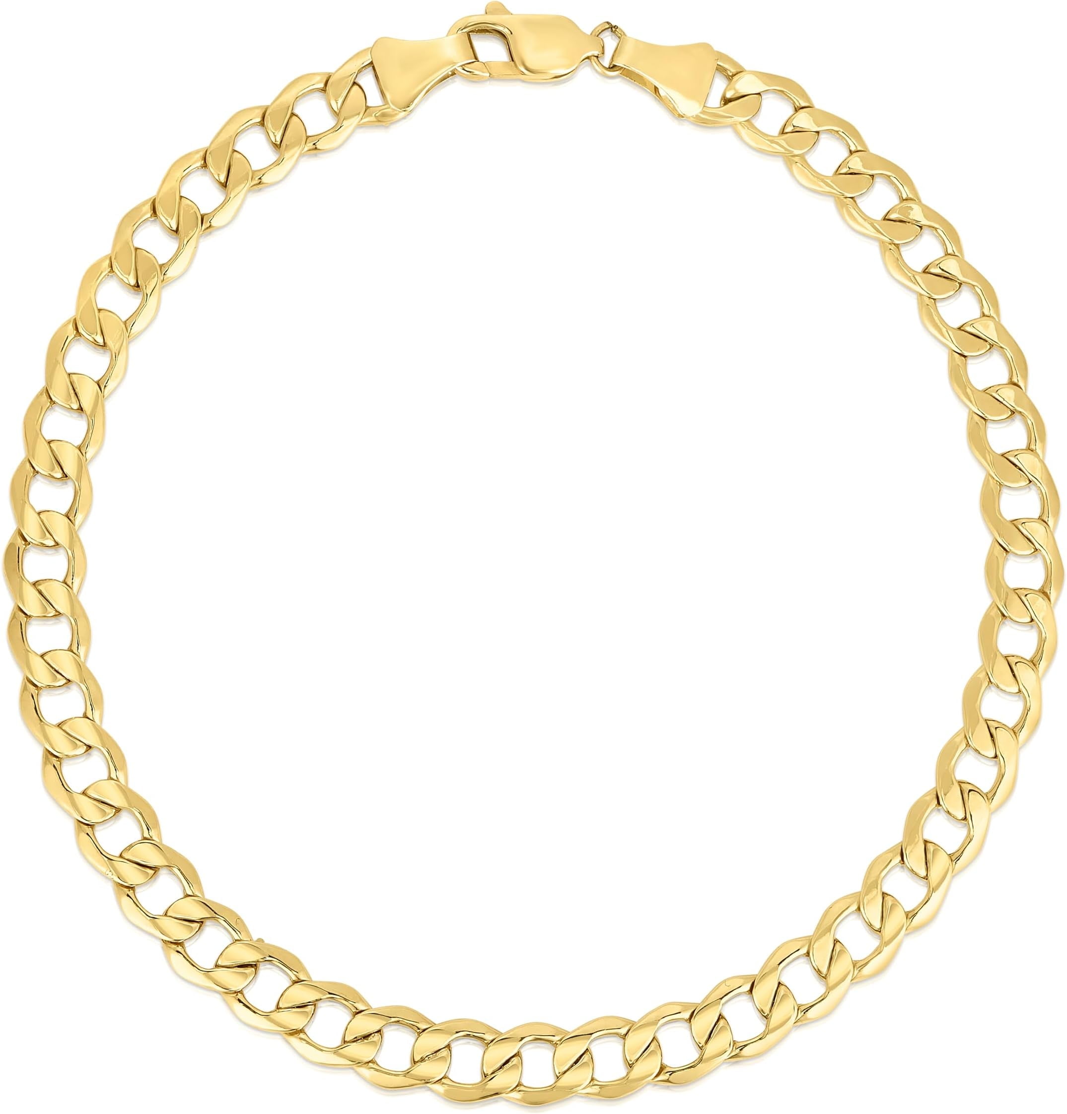 Floreo 10k Yellow Gold 6mm Solid Curb Cuban Bracelet