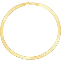 Floreo 10k Yellow Gold 6mm Super Flexible Silky Herringbone Chain Bracelet