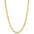thumbnail image 1 of Floreo 10k Yellow Gold 7mm Diamond Cut Hollow Rope Chain Necklace, 1 of 5