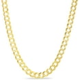 thumbnail image 1 of Floreo 10k Yellow Gold 7mm Solid Curb Cuban Chain Necklace, 1 of 4