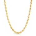 thumbnail image 1 of Floreo 10k Yellow Gold 8mm Solid Rope Chain Diamond Cut Necklace, 1 of 4