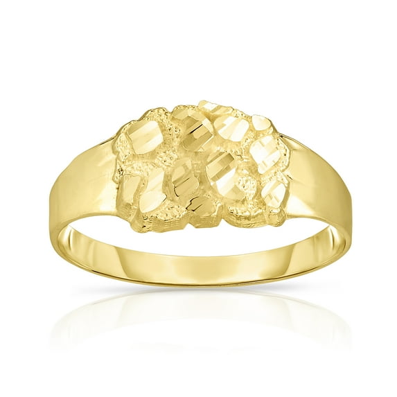 Floreo 10k Yellow Gold 9.3mm Round Nugget Ring, Sizes 6 - 13