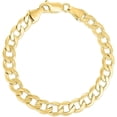thumbnail image 1 of Floreo 10k Yellow Gold 9mm Hollow Cuban Curb Link Bracelet - 8 Inch, 1 of 5