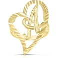 thumbnail image 1 of Floreo 10k Yellow Gold A-Z Cursive Letter and Heart Initial Ring, Large Heart (1.1"), 1 of 5