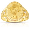thumbnail image 1 of Floreo 10k Yellow Gold Astrology Horoscope Zodiac Sign Ring, Sizes 5-10, 1 of 2