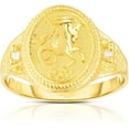 thumbnail image 1 of Floreo 10k Yellow Gold Astrology Horoscope Zodiac Sign Ring, Sizes 5-10, 1 of 2