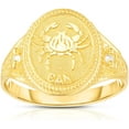 thumbnail image 1 of Floreo 10k Yellow Gold Astrology Horoscope Zodiac Sign Ring, Sizes 5-10, 1 of 2