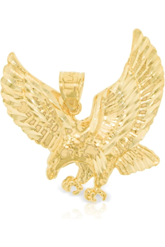 10k Yellow Gold Bald Eagle Pendant Pendant Small