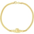 thumbnail image 1 of Floreo 10k Yellow Gold Bismark Links with Claddagh Charm Bracelet, 1 of 5