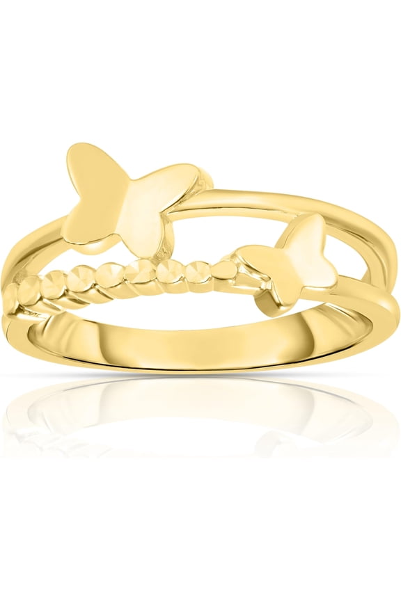 10k Yellow Gold Butterfly Women's Ring