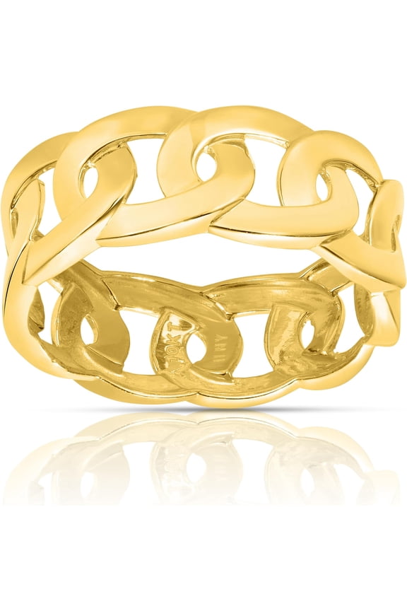 10k Yellow Gold Cuban Women's Ring